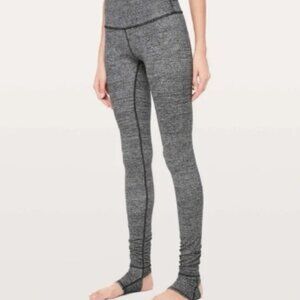 Lululemon Still Mind Leggings Interlink Ice Gray Black Yoga Running  in Size 6